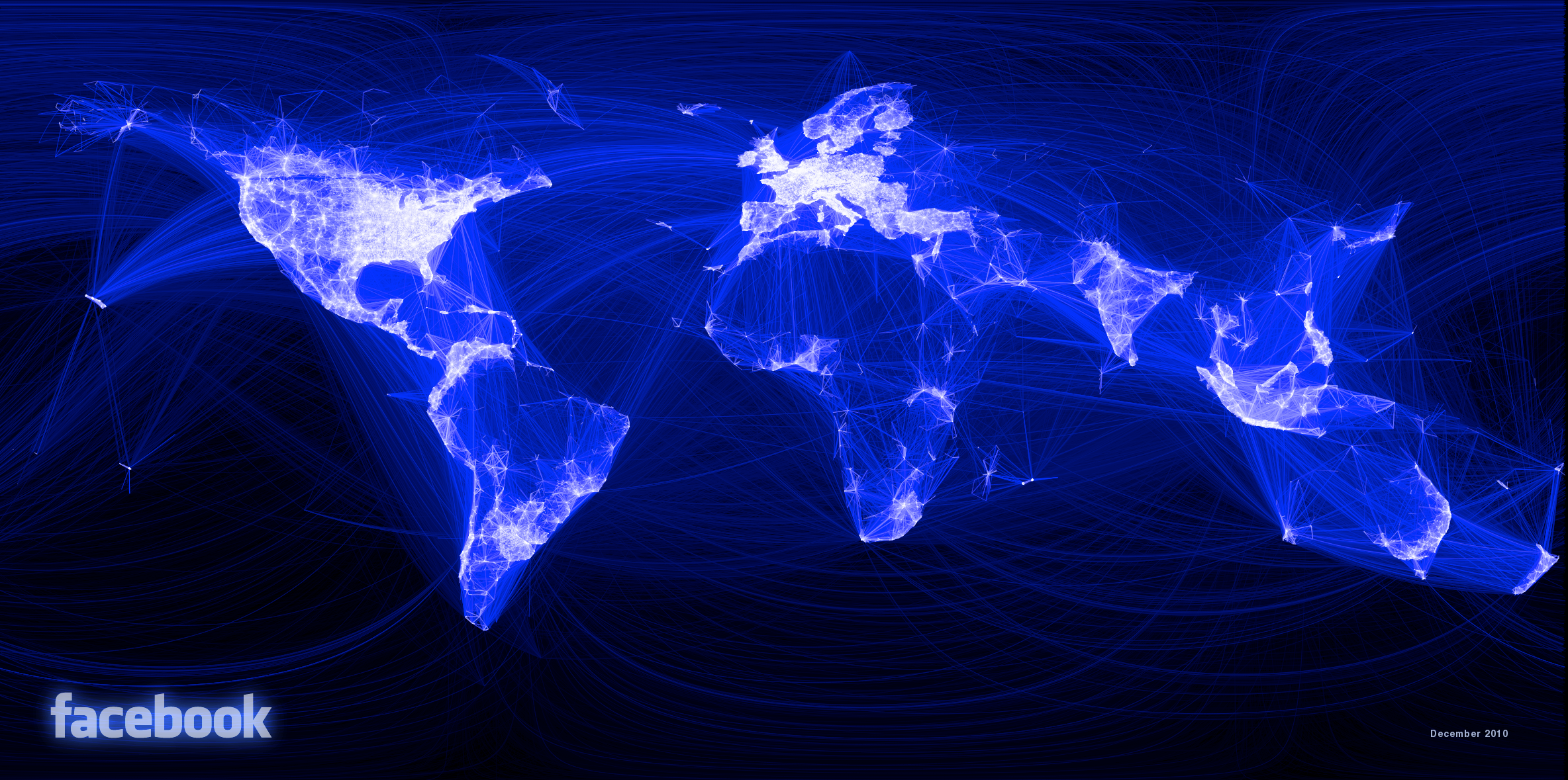 mapa dos usuários do facebook no mundo