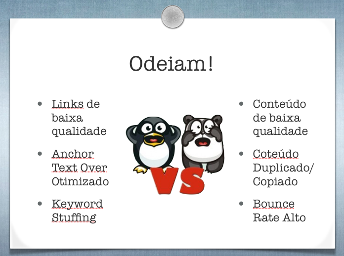 Características das atualizações do Google Panda e Pinguim